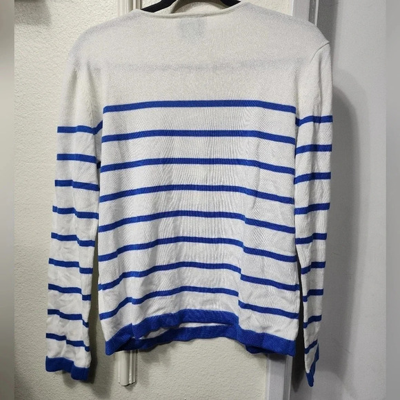 Maison Marguerite Striped Pullover Lightweight Sweater Size Medium Spring - Picture 4 of 8